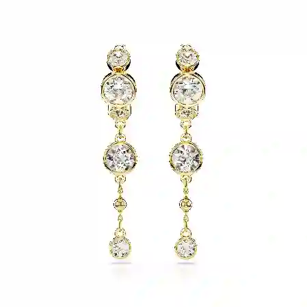 Resim Imber damla küpeler, Yuvarlak kesim, Beyaz, Karışık metal yüzey