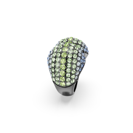 Resim Sublima Kokteyl Yüzüğü, Yuvarlak kesim, Çok renkli, Rutenyum kaplama