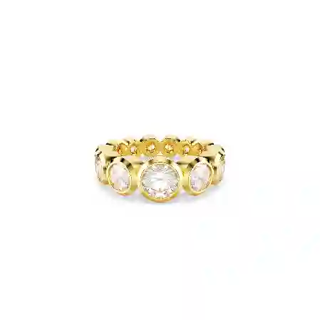 Resim Imber Yüzük, Karışık yuvarlak kesimler, Beyaz, Altın rengi kaplama