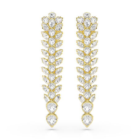 Resim Idyllia damla küpeler, Karışık kesimler, Uzun, Beyaz, Altın rengi kaplama