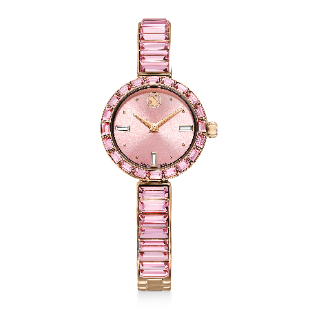 Resim Matrix Bangle Saat, İsviçre Üretimi, Kristal bileklik, Pembe, Pembe altın rengi yüzey