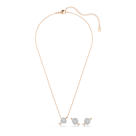 Resim Idyllia Set, Karışık kesimler, Oklu kalp, Beyaz, Pembe altın rengi kaplama