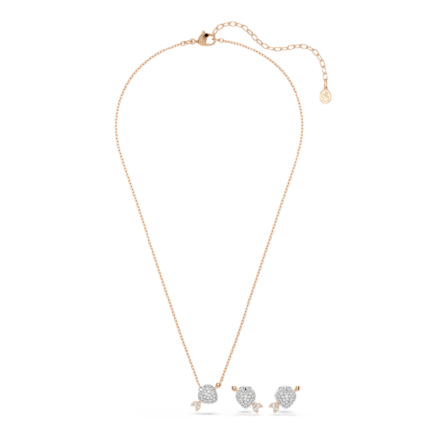 Resim Idyllia Set, Karışık kesimler, Oklu kalp, Beyaz, Pembe altın rengi kaplama