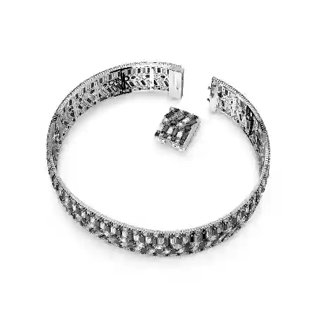 Resim Hyperbola Gerdanlık, Karışık kesimler, Siyah, Rodyum kaplama