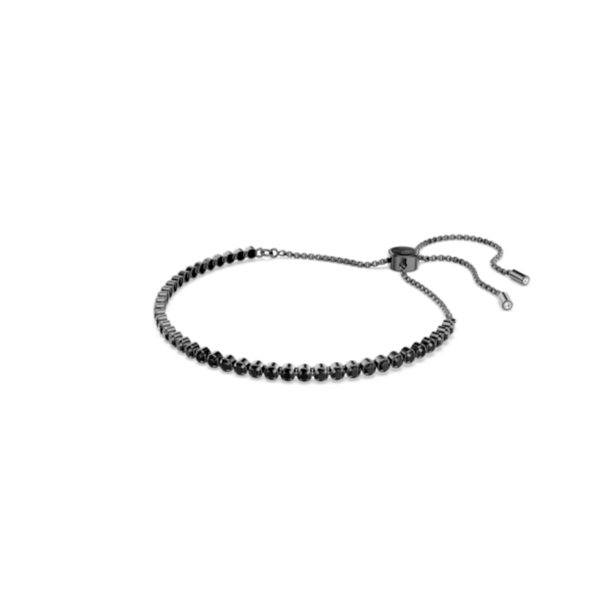 Resim Tennis bileklik, Karışık yuvarlak kesimler, Siyah, Rutenyum kaplama