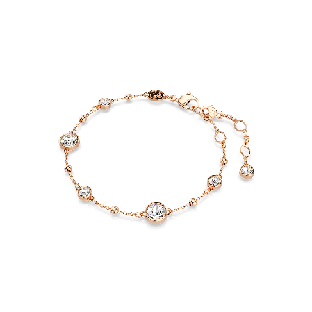 Resim Imber Bileklik, Yuvarlak kesim, Beyaz, Pembe altın rengi kaplama