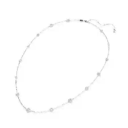 Resim Una Angelic Dizi Kolye, Yuvarlak kesim, Beyaz, Rodyum kaplama