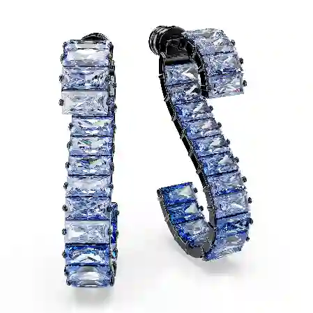 Resim Matrix damla küpeler, Baget kesim, Mavi, Rutenyum kaplama