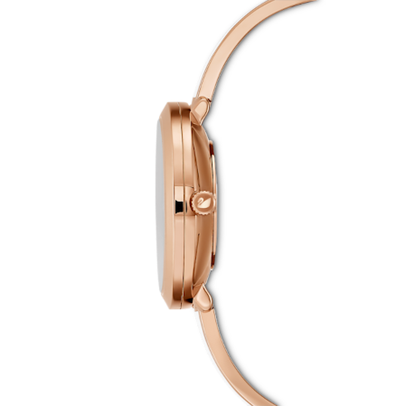 Resim Crystalline delight Saat, İsviçre Üretimi, Metal bileklik, Beyaz, Pembe altın rengi yüzey