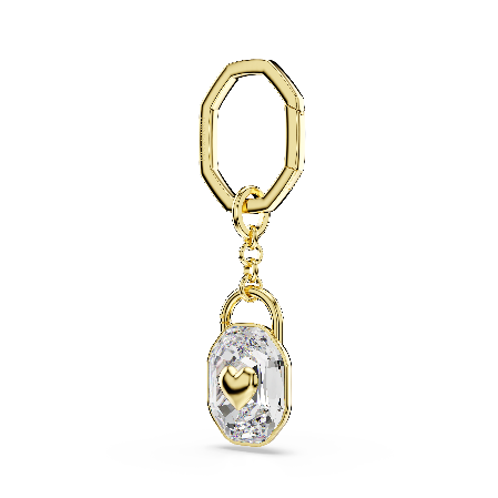 Resim Anahtarlık, Oval kesim, Beyaz, Altın rengi kaplama