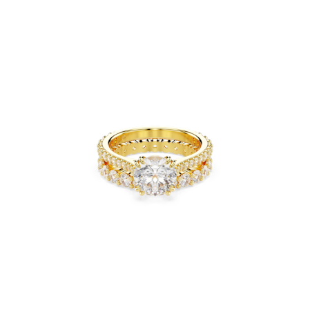 Resim Stilla Yüzük, Set (2), Yuvarlak kesim, Beyaz, Altın rengi kaplama