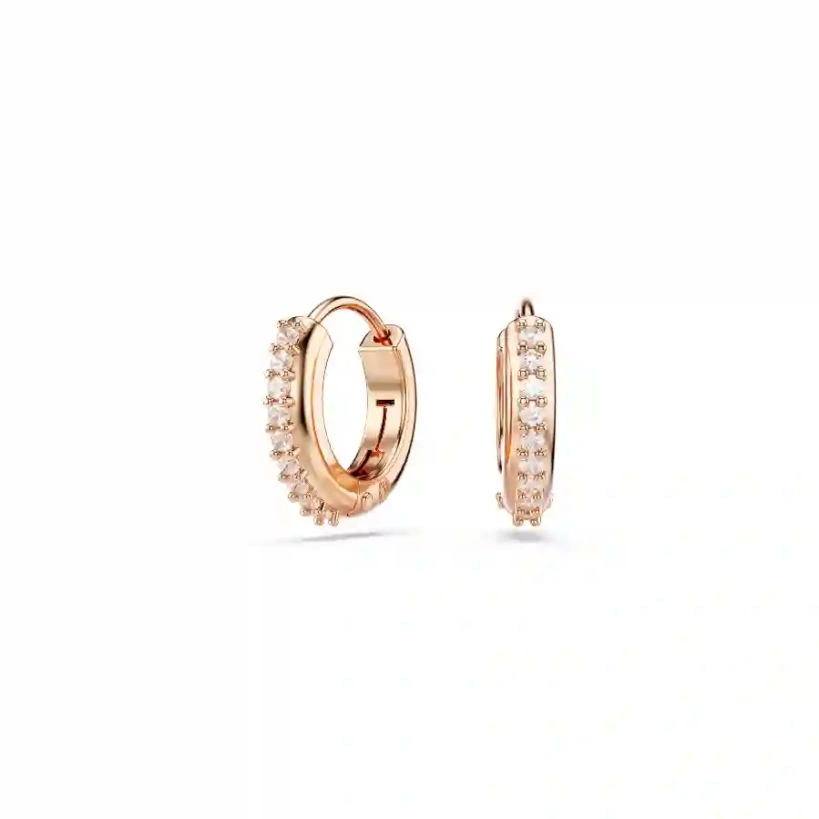 Resim Matrix halka küpeler, Yuvarlak kesim, Beyaz, Pembe altın rengi kaplama