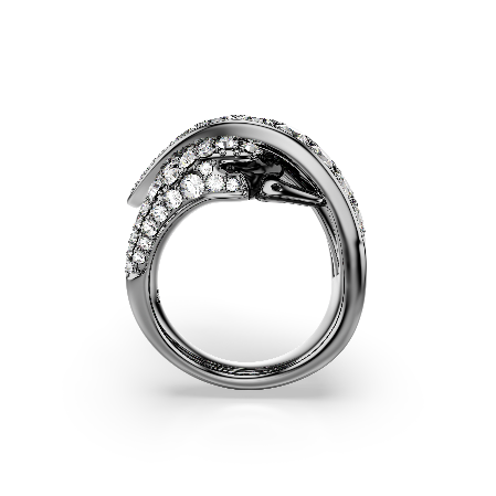 Resim The Vienna Collection Yüzük, Kuğu, Beyaz, Rutenyum kaplama