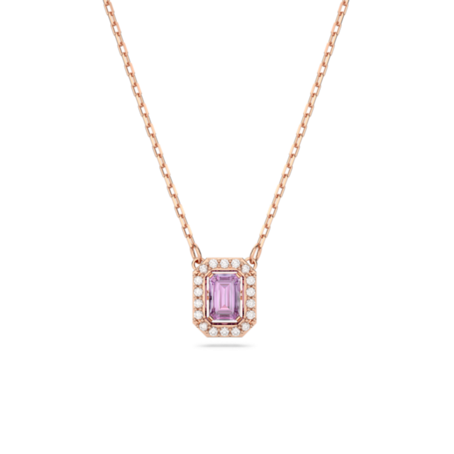 Resim Una Kolye, Sekizgen kesim, Mor, Pembe altın rengi kaplama