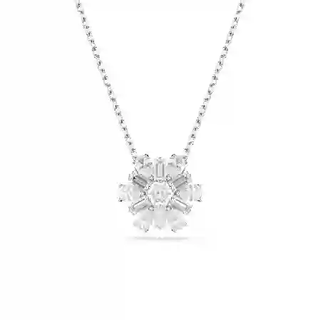 Resim Idyllia Kolye, Karışık kesimler, Kar tanesi, Beyaz, Rodyum kaplama