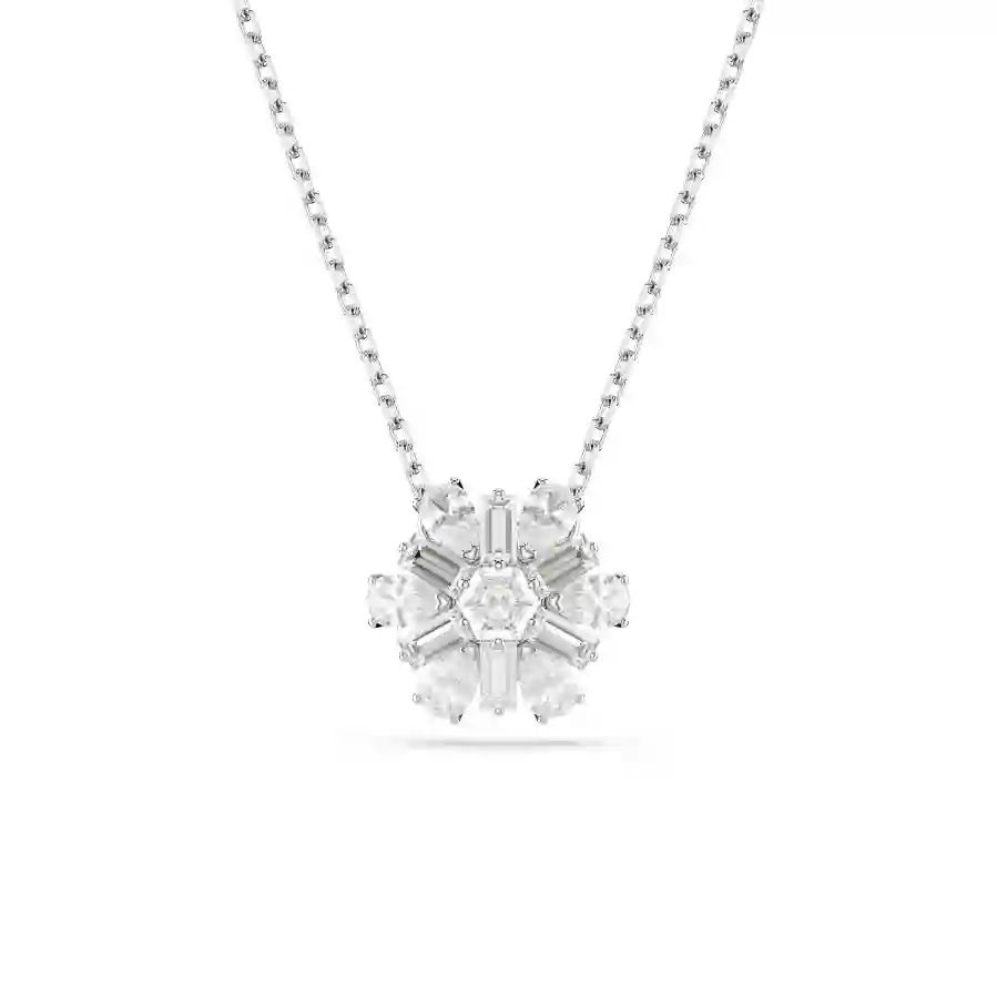 Resim Idyllia Kolye, Karışık kesimler, Kar tanesi, Beyaz, Rodyum kaplama