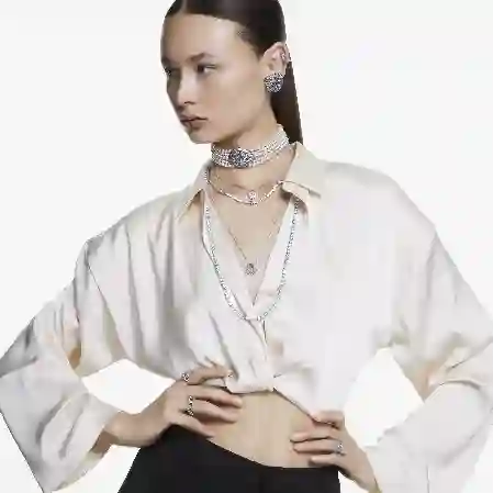 Resim Idyllia Yüzük, Set (3), Karışık kesimler, Deniz Kabuğu, Beyaz, Rodyum kaplama