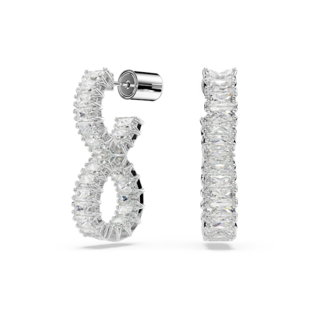 Resim Hyperbola halka küpeler, Infinity, Beyaz, Rodyum kaplama