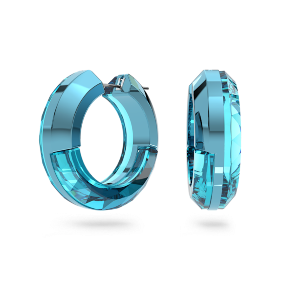 Resim Lucent halka küpeler, Çarpıcı, Sekizgen şekil, Mavi