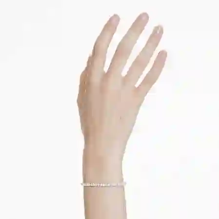 Resim Matrix Tennis bileklik, Kristal inci, Yuvarlak kesim, Beyaz, Rodyum kaplama