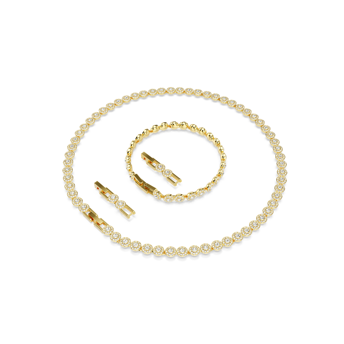 Resim Una Angelic Set, Yuvarlak kesim, Beyaz, Altın rengi kaplama