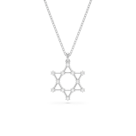 Resim Insigne Kolye, Yuvarlak kesim, Yıldız, Beyaz, Rodyum kaplama