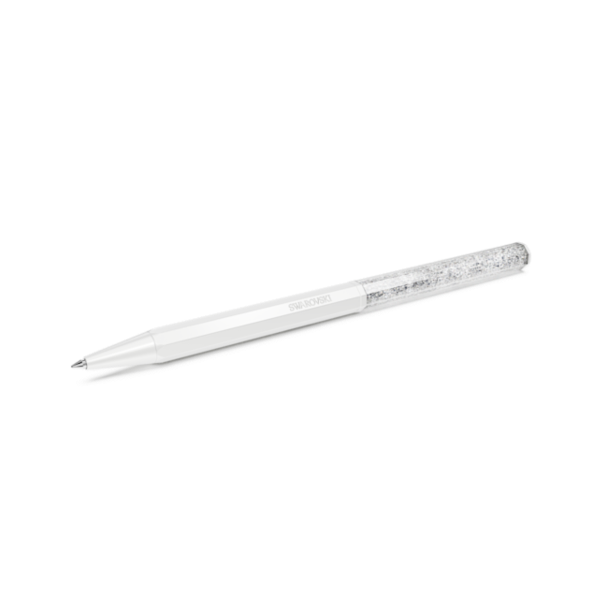 Resim Crystalline Tükenmez Kalem, Sekizgen şekil, Beyaz, Beyaz lakeli