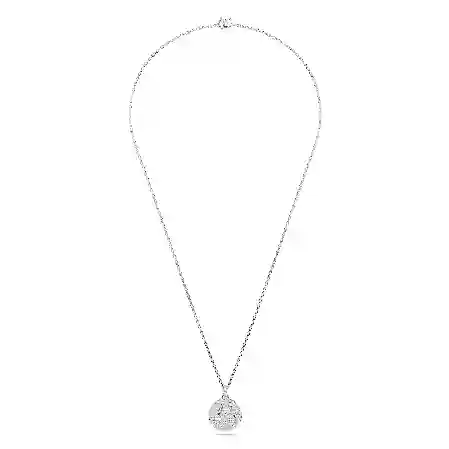 Resim Meteora Katlı Kolye, Beyaz, Rodyum kaplama