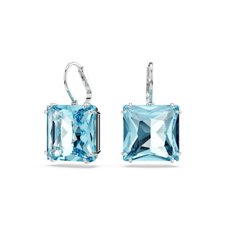 Resim Millenia damla küpeler, Kare kesim, Mavi, Rodyum kaplama