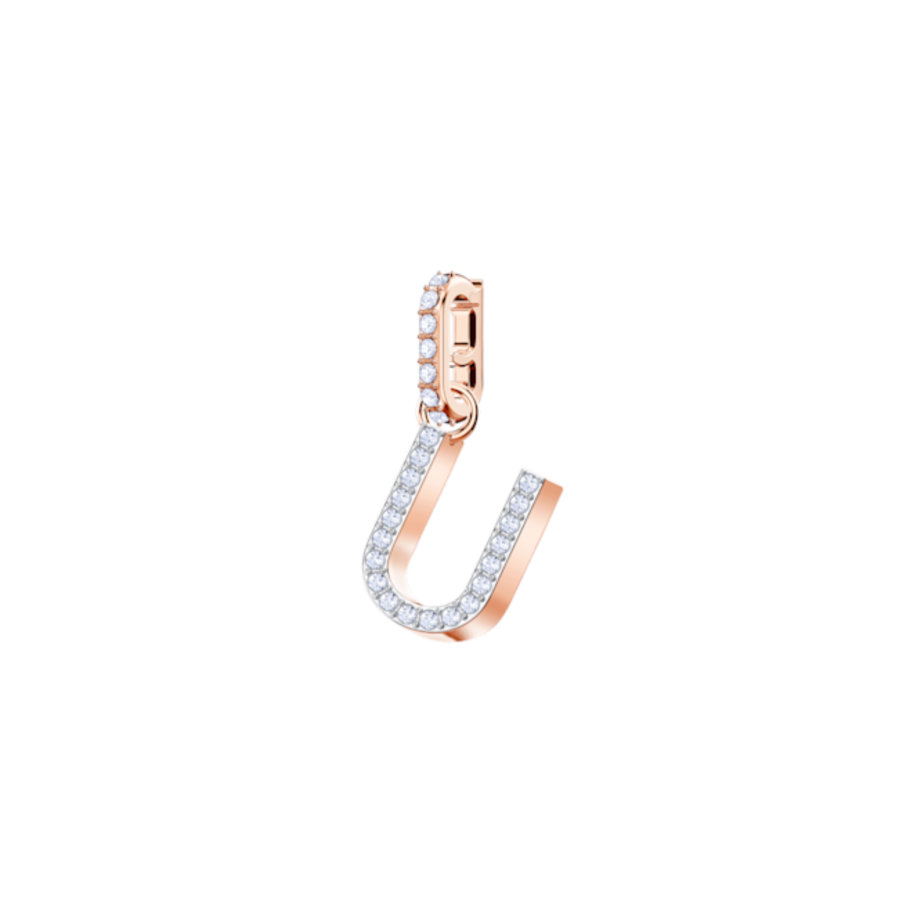 Resim Swarovski Remix Collection U Charm, Beyaz, Pembe altın rengi kaplama