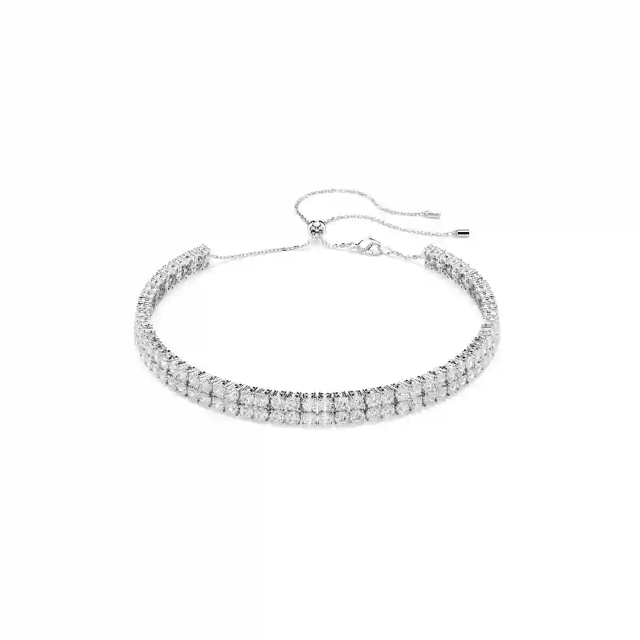 Resim Matrix Gerdanlık, Yuvarlak kesim, Beyaz, Rodyum kaplama