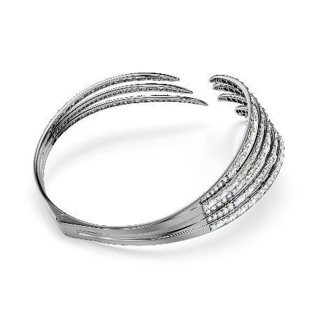 Resim The Vienna Collection Gerdanlık, Tüy, Beyaz, Rutenyum kaplama