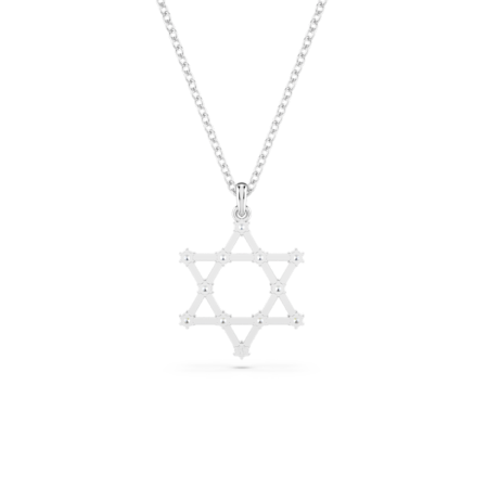 Resim Insigne Kolye, Yuvarlak kesim, Yıldız, Beyaz, Rodyum kaplama