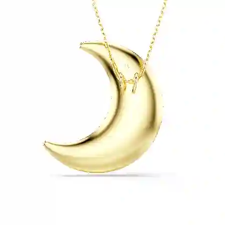 Resim Sublima Kolye, Ay, Altın Rengi, Altın rengi kaplama