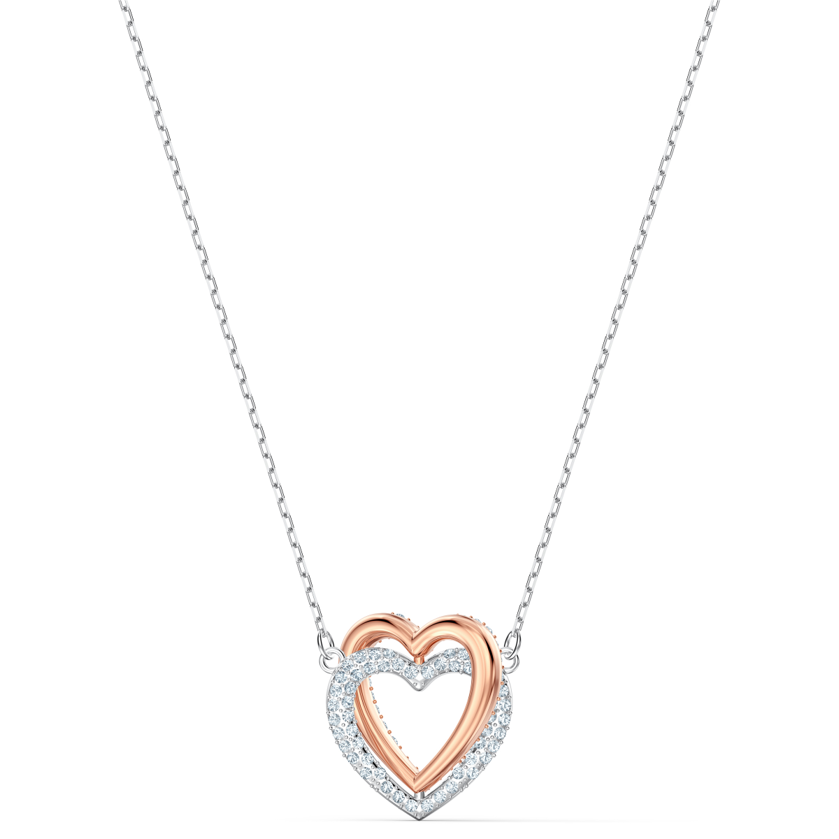 Resim Swarovski Infinity Kolye, Kalp, Beyaz, Karışık metal yüzey