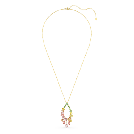 Resim Gema Kolye, Karışık kesimler, Çok renkli, Altın rengi kaplama