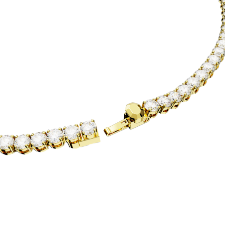 Resim Matrix Tennis Kolye, Yuvarlak kesim, Beyaz, Altın rengi kaplama