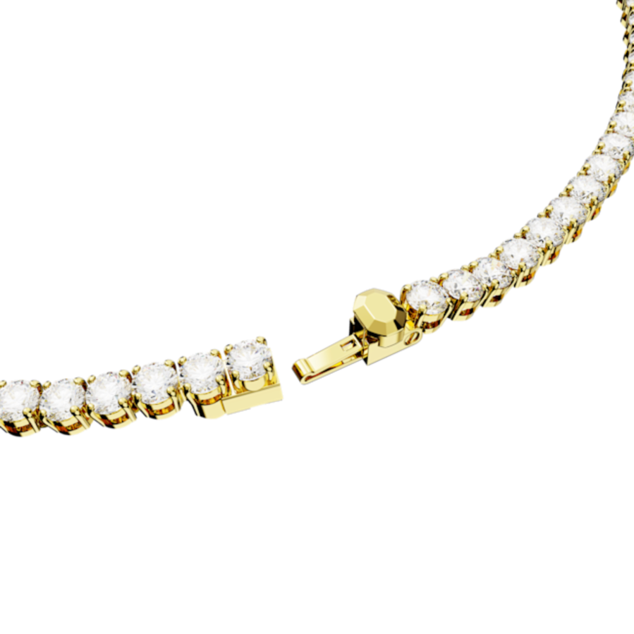 Resim Matrix Tennis Kolye, Yuvarlak kesim, Beyaz, Altın rengi kaplama