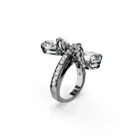 Resim The Vienna Collection Açık Yüzük, Tüy, Beyaz, Rutenyum kaplama