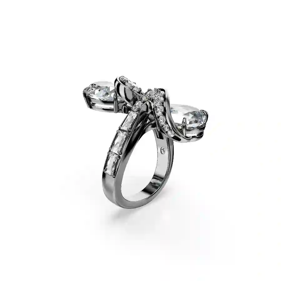 Resim The Vienna Collection Açık Yüzük, Tüy, Beyaz, Rutenyum kaplama