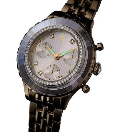 Resim Octea chrono Saat, İsviçre Üretimi, Metal bileklik, Altın Rengi, Şampanya altın rengi yüzey