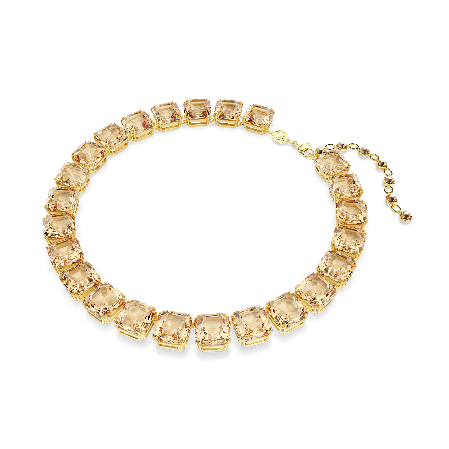 Resim Millenia Tennis kolye, Sekizgen kesim, Caramel, Altın rengi kaplama