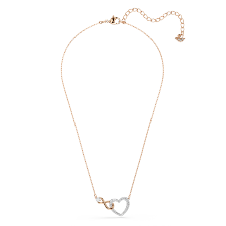 Resim Swarovski Infinity Kolye, Sonsuzluk ve kalp, Beyaz, Karışık metal yüzey