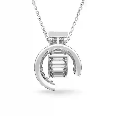 Resim Matrix Kolye, Baget kesim, Beyaz, Rodyum kaplama