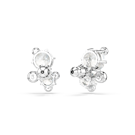 Resim Constella düğme Küpeler, Yuvarlak kesim, Beyaz, Rodyum kaplama