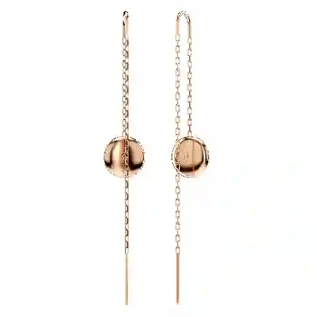 Resim Meteora damla küpeler, Beyaz, Pembe altın rengi kaplama