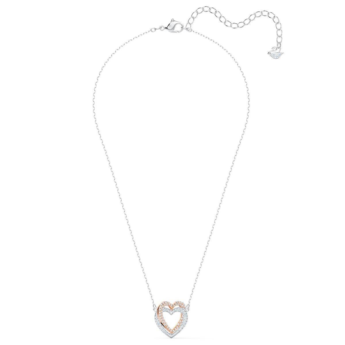 Resim Swarovski Infinity Kolye, Kalp, Beyaz, Karışık metal yüzey