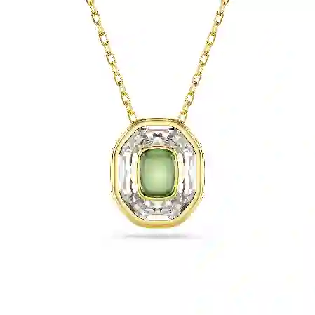 Resim Chroma Kolye, Sekizgen kesim, Yeşil, Altın rengi kaplama