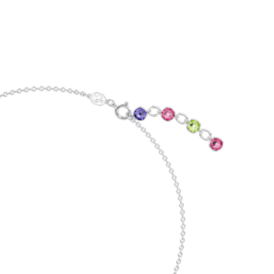 Resim Gema Kolye, Karışık kesimler, Çok renkli, Rodyum kaplama