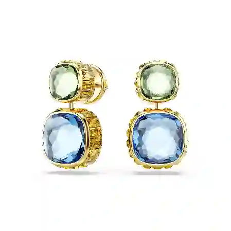 Resim Chroma damla küpeler, Yastık kesim, Çok renkli, Altın rengi kaplama